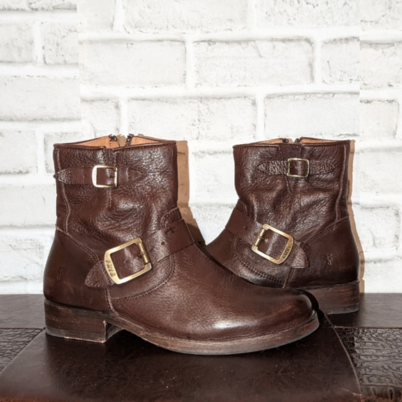 FRYE Tyler Engineer Leather Boots Womens Size 6.5 - Picture 10 of 12